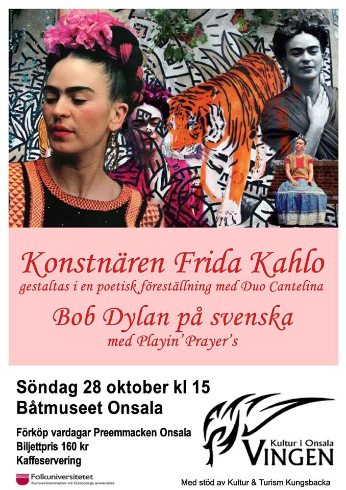 Affisch för Bob Dylan på svenska i Båt- och Sjöfartsmuseet i Onsala den 28 oktober 2018