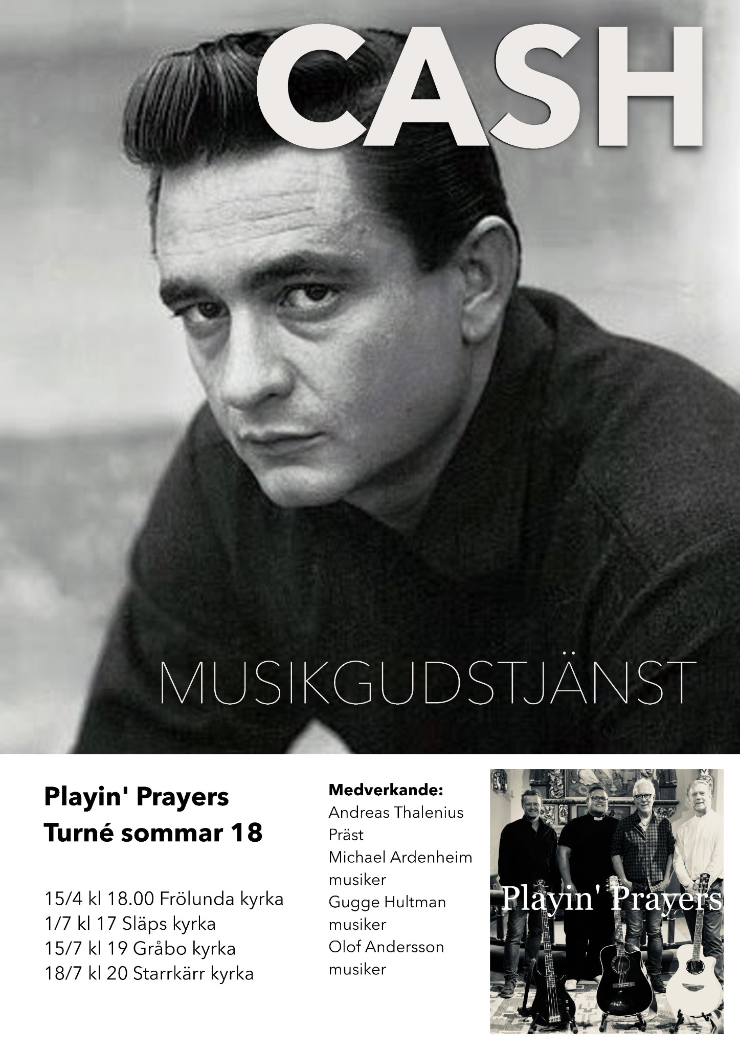 Turnéaffisch för Playin’ Prayers sommaren 2018