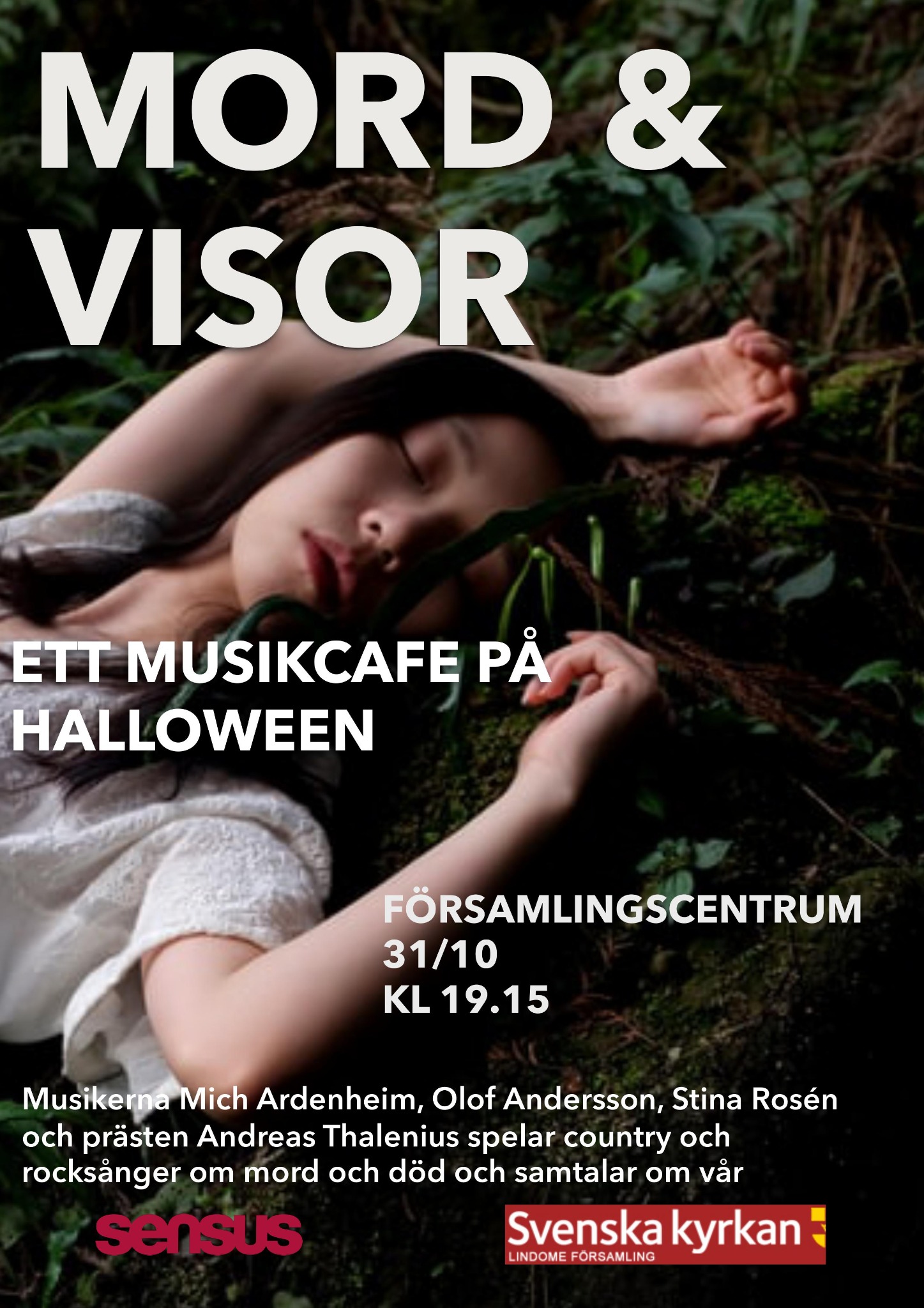 Affisch för Mord och visor i Lindome församlingscentrum 2019