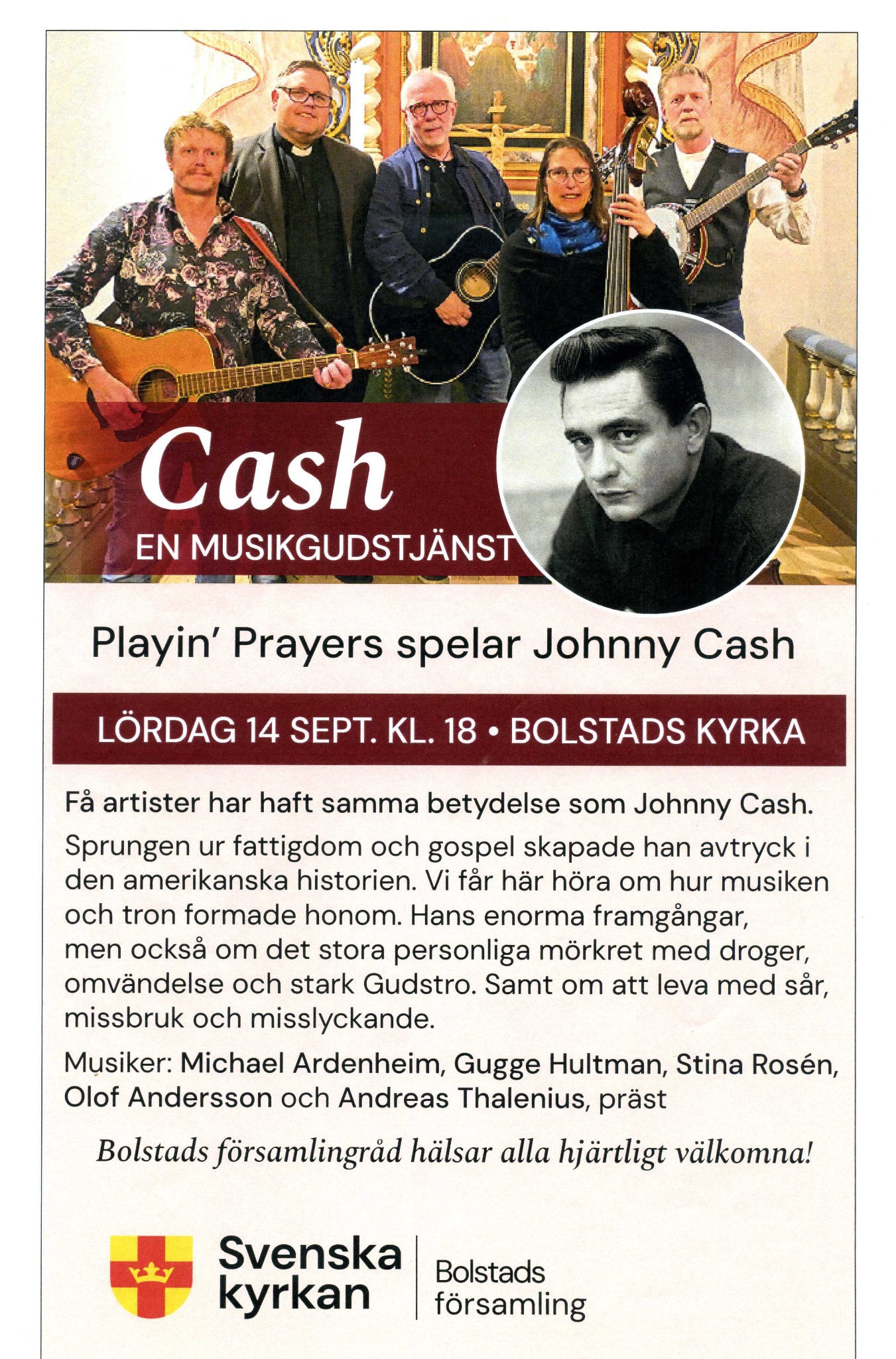 Affisch för Cash i Bolstads kyrka den 14 september 2024
